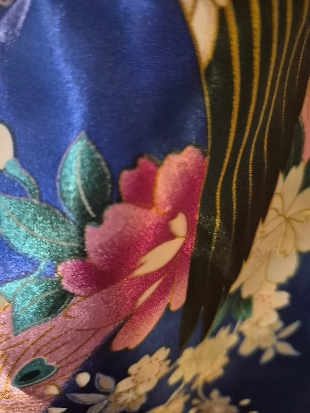 Satin Kimono Robe with Pockets One Size